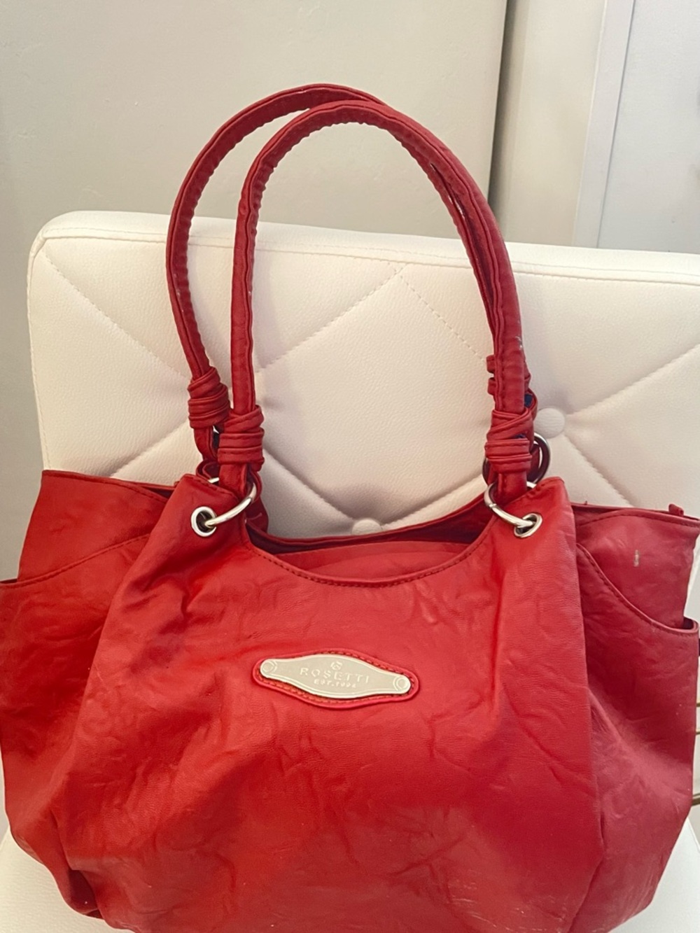 Rosetti Red Double-Handle Shoulder Bag